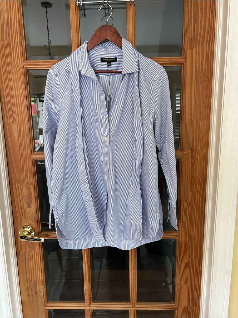 Banana Republic Parker Blue Pinstripe Button-Down Shirt
